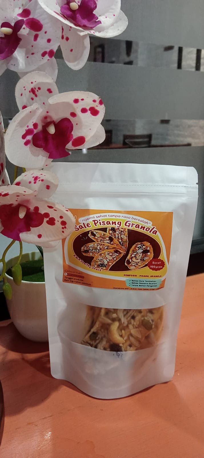 Kemasan terbaru Pisang Sale Granola A.M.A Healthy Snack 100 gram