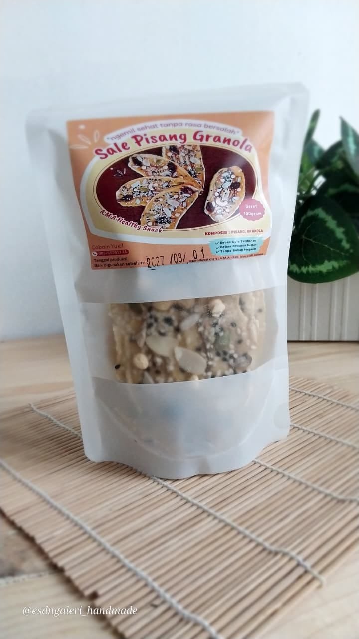 Kemasan Pisang Sale Granola A.M.A Healthy Snack 100 gram